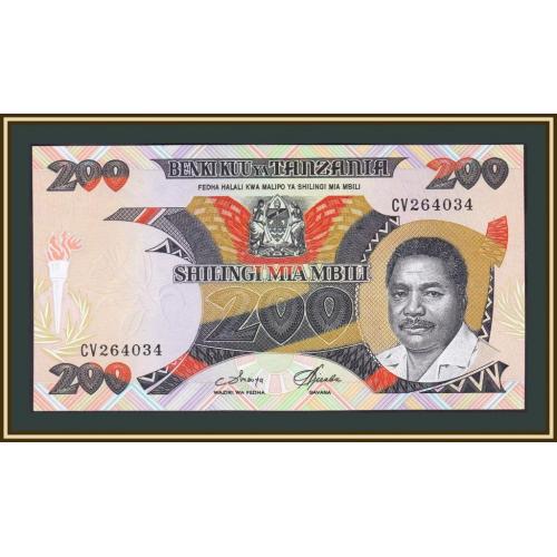 Танзания 200 шиллингов 1986 P-18 (18a) UNC