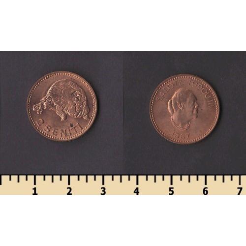 Тонга 2 сенити 1967