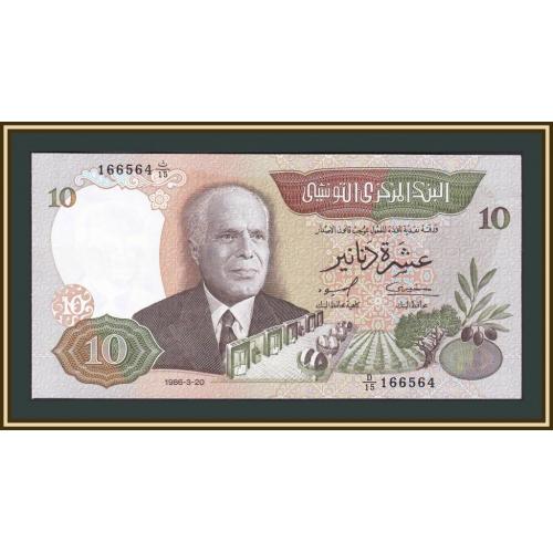 Тунис 10 динаров 1986 P-84 UNC
