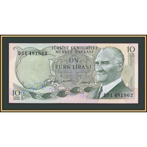 Турция 10 лир 1966 P-180 (180a.2) UNC