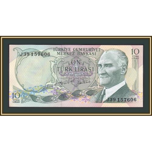 Турция 10 лир 1970 P-186 a-UNC
