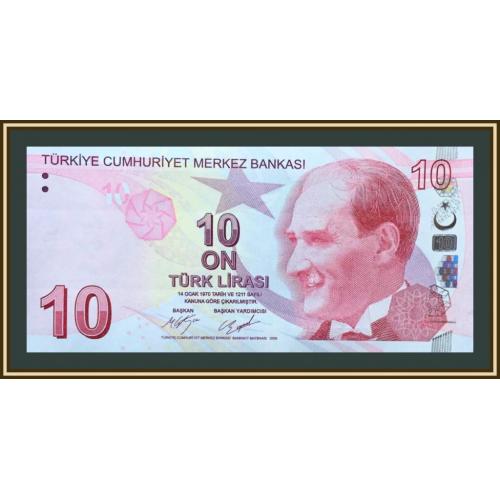 Турция 10 лир 2009 (2017) P-223 (223c) UNC