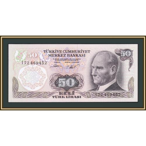Турция 50 лир 1970 (1983-1987) P-188 (188a.2) UNC