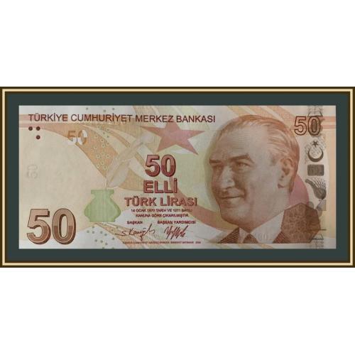 Турция 50 лир 2009 (2021) P-225 (225e) UNC