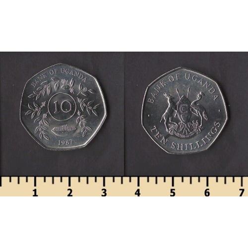 Уганда 10 шиллингов 1987