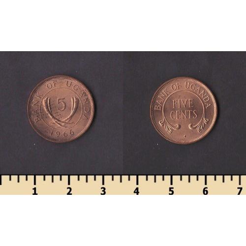 Уганда 5 центов 1966