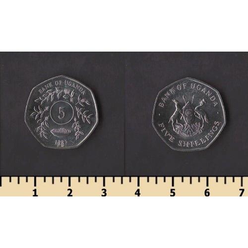 Уганда 5 шиллингов 1987