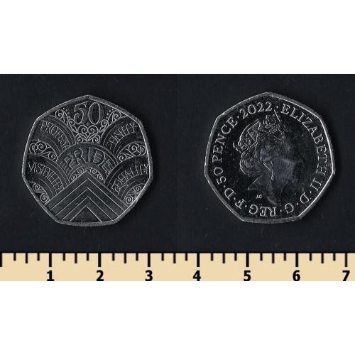 Великобритания 50 пенсов 2022