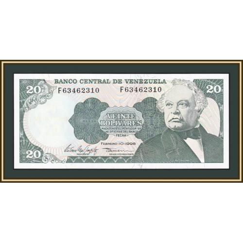 Венесуэла 20 боливар 1998 P-63 (63f) UNC