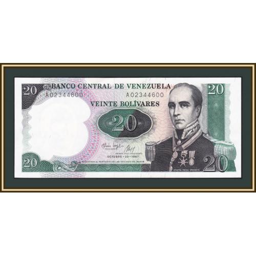 Венесуэла 20 боливаров 1987 P-71 (71A) a-UNC