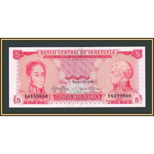 Венесуэла 5 боливар 1974 Р-50 (50h) UNC