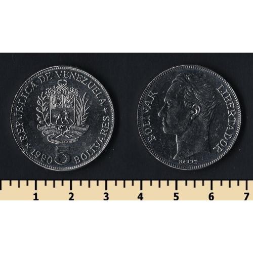 Венесуэла 5 боливар 1990