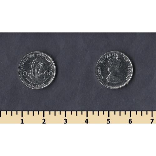 Восточно-Карибские штаты 10 центов 2000