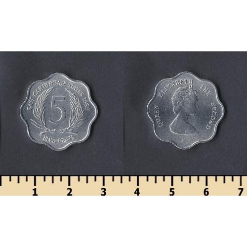 Восточно-Карибские штаты 5 центов 1989