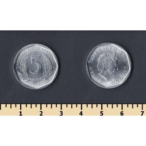 Восточно-Карибские штаты 5 центов 2010