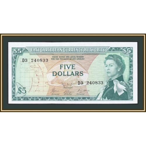 Восточные Карибы 5 долларов 1965 P-14 (14h.1) UNC-