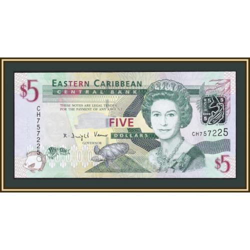 Восточные Карибы 5 долларов 2008 P-47 UNC