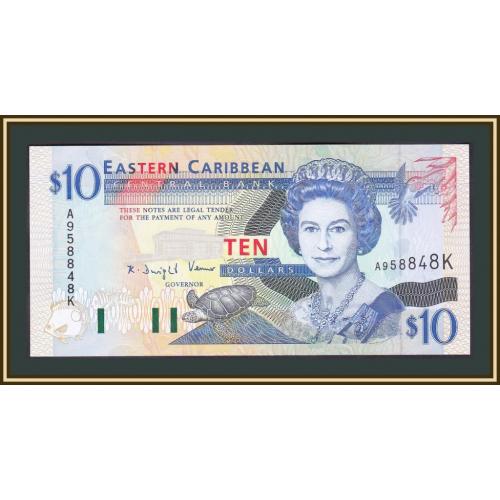 Восточные Карибы (K - Сент-Китс) 10 долларов 1994 P-32 (32k) UNC