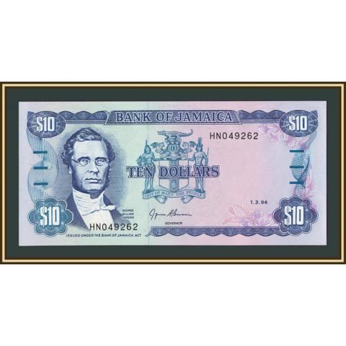 Ямайка 10 долларов 1994 P-71 (71e) UNC