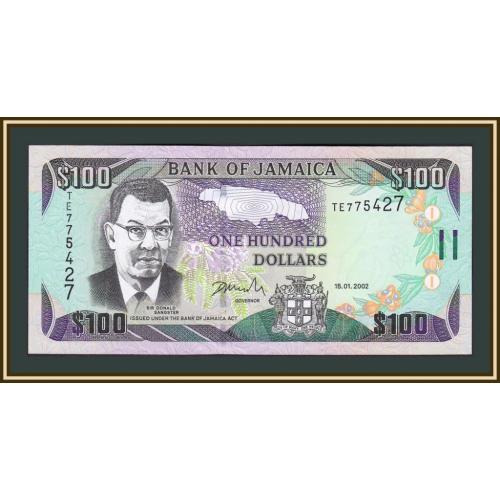 Ямайка 100 долларов 2002 P-80 (80b) UNC