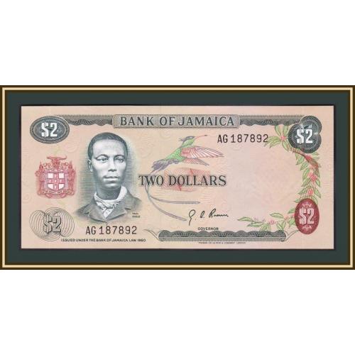 Ямайка 2 доллара 1970 P-55 (55a) UNC