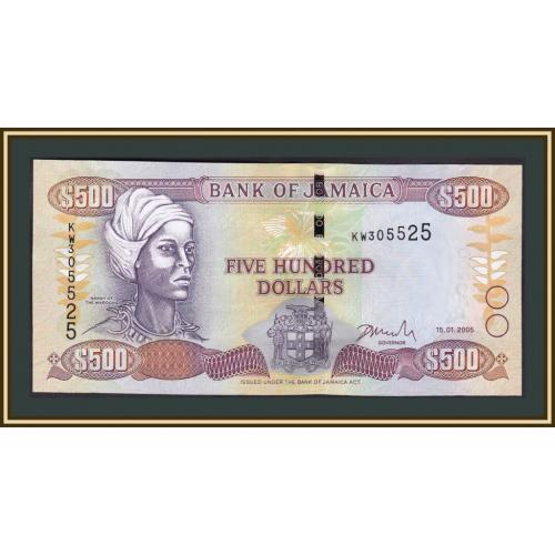 Ямайка 500 долларов 2005 P-85 (85c) UNC
