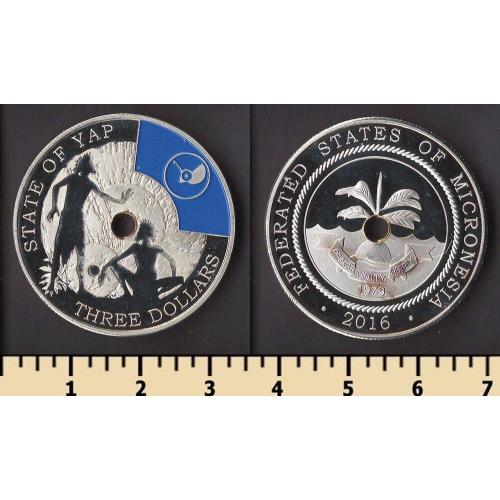 Яп острова 3 доллара 2016