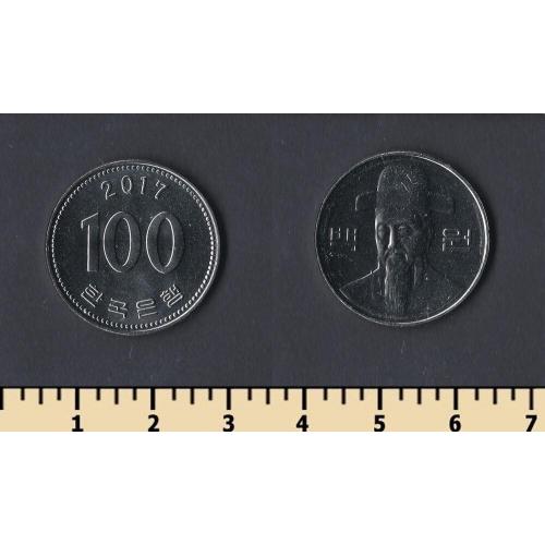 Южная Корея 100 вон 2017