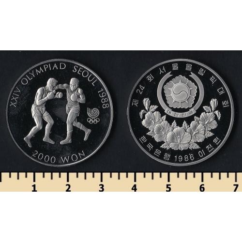 Южная Корея 2000 вон 1986