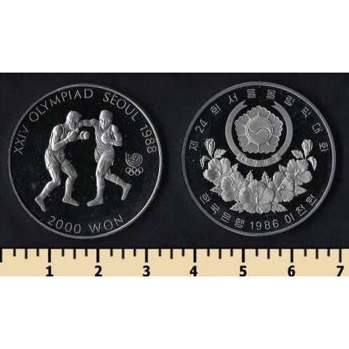 Южная Корея 2000 вон 1986
