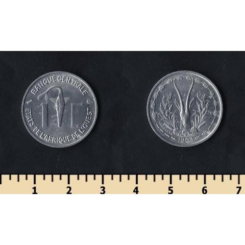 Западно-афр.валютный союз 1 франк 1963