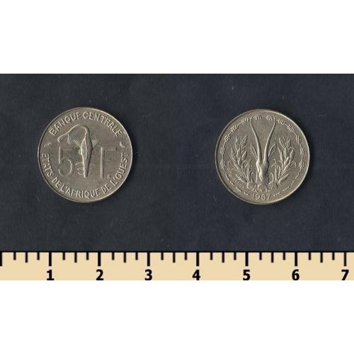 Западно-афр.валютный союз 5 франков 1967