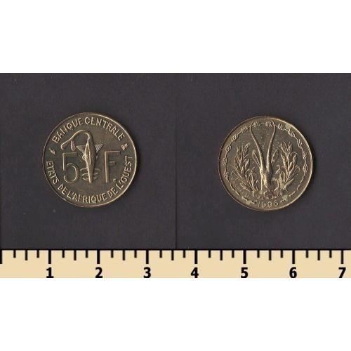 Западно-афр.валютный союз 5 франков 1996