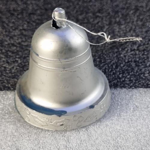 Елочная игрушка "серебряный колокольчик с гравировкой"