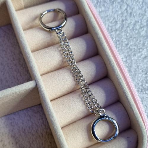 Кафф кільце на вухо подвійний з ланцюжком