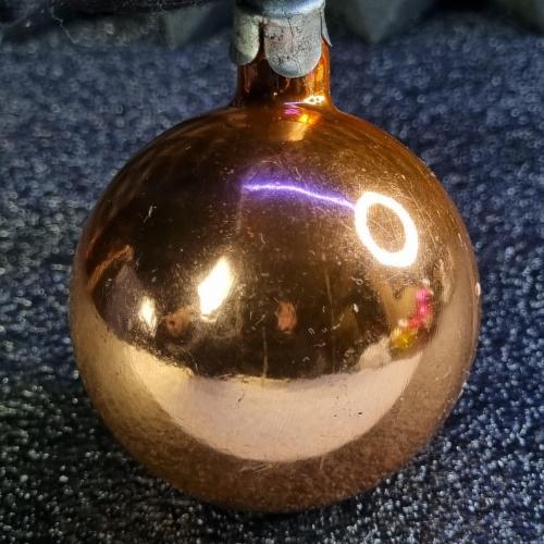 Різдвяна прикраса Ретро куля з мідним блиском