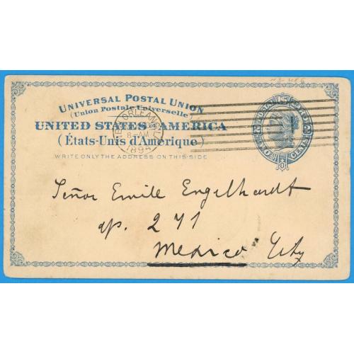 1894  США Листівка Почтовая карточка Новий Орлеан-Мехіко