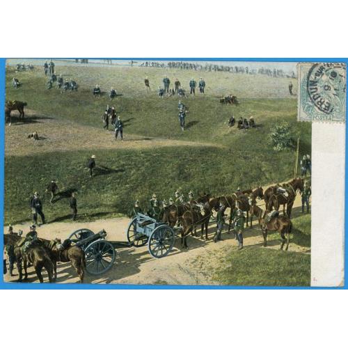 1906 Франція Франция Листівка Почтовая карточка військові военные учения адресована в Мен і Луара