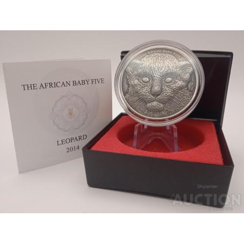 Маленький Леопард 2014 Бурунді 5000 франків / 1 унція срібло Ag 999 Antique Finish