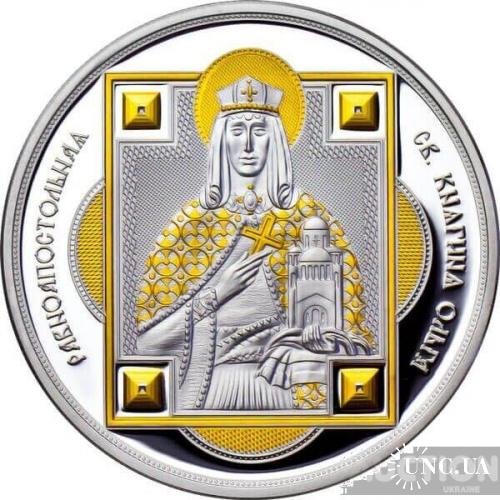 Свята Княгиня Ольга / Фіджі 10 доларів 2012 / срібло Ag 999 Пруф позолота