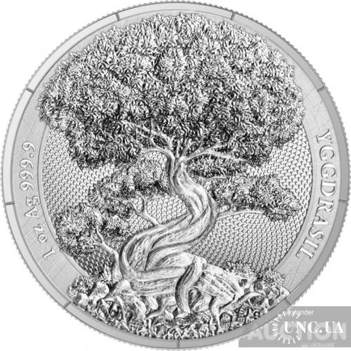 Yggdrasil - Іггдрасіль / 1 унція срібло Ag 9999 Germania mint 2025 остання монета серії Міфічний ліс