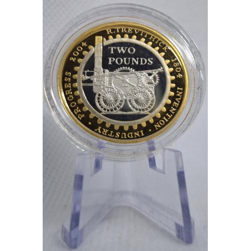 Срібна пам’ятна монета United Kingdom 2 Pounds 2004 – First Steam Locomotive / Railway