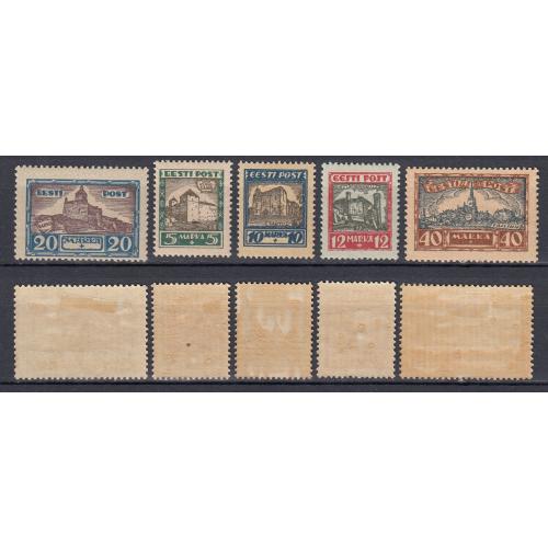 ЭСТОНИЯ 1927 Замки Архитектура (*) Mi 63-67