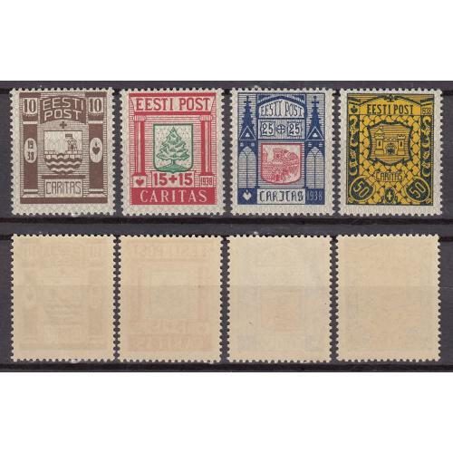 ЭСТОНИЯ 1938 Герб Каритас (**) Ми 131-134
