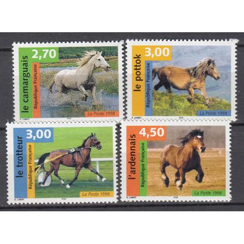 ФРАНЦИЯ. 1998. Фауна. Лошади (**)