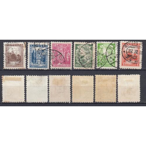 ЛАТВИЯ 1934 Стандартные (о) Mi 232-237