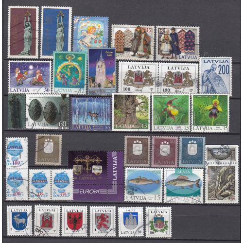 ЛАТВИЯ Небольшая Подборка Гашенных (о) Марок