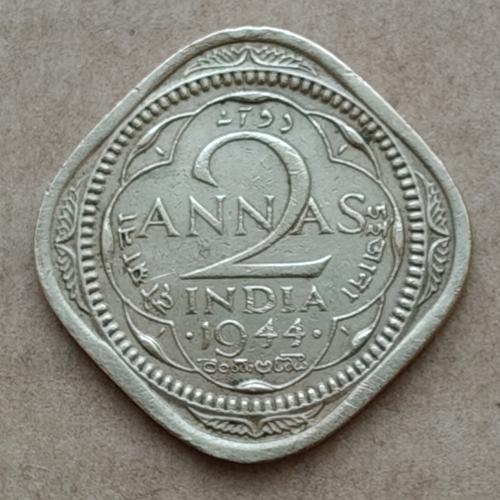 Индия - Британская 2 анны, 1944