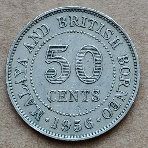 Малайя и Британское Борнео 50 центов, 1956