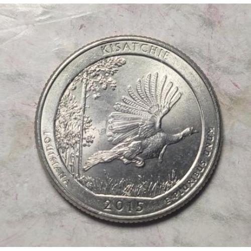 25 центов США 1/4 доллара 2015 Национальный лес Кисатчи